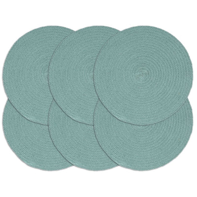 Vidaxl Pillemats 6 STS Ronda 38 cm de algodón de algodón verde