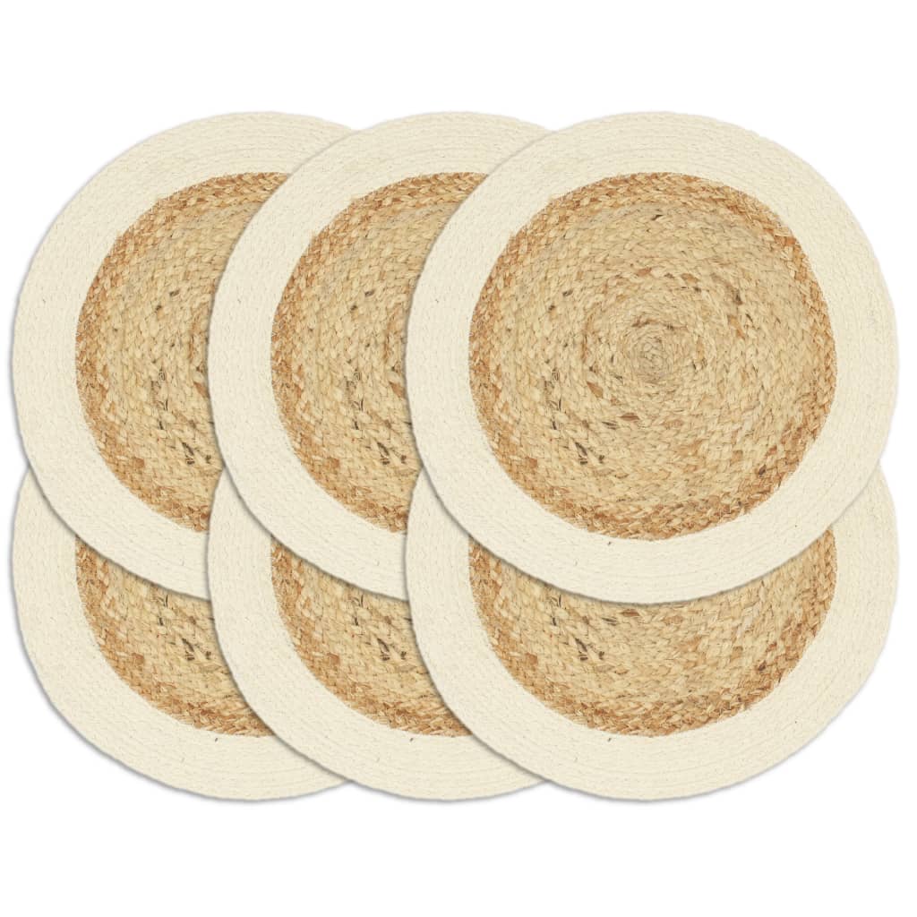 VIDAXL PLAGLEMATS 6 STS Circa circa 38 cm e cotone ovviamente