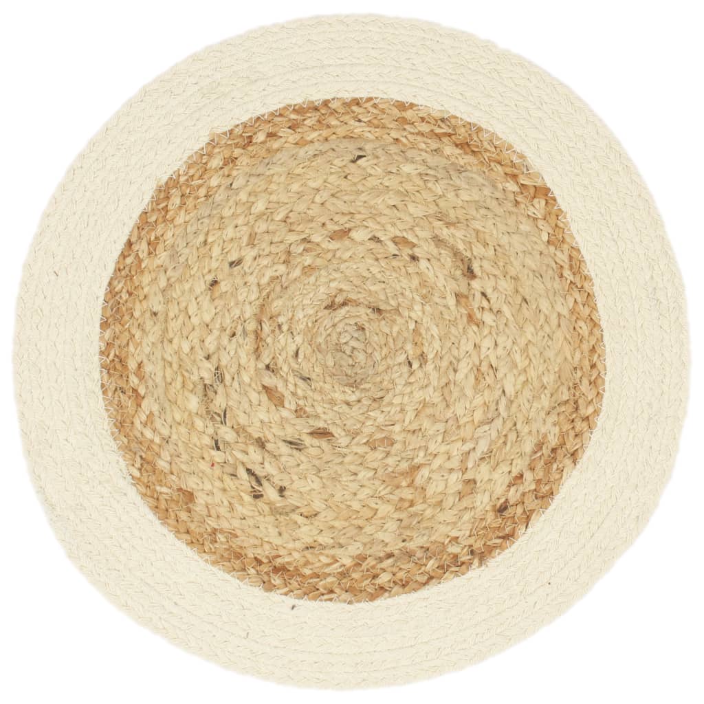 Vidaxl Plawemats 6 Sts alrededor de 38 cm de yute y algodón, por supuesto