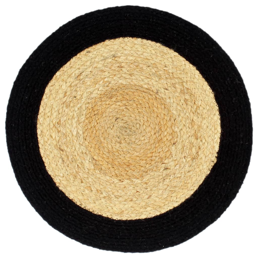 Vidaxl Pochemats 4 St 38 cm iuta e cotone naturale e nero