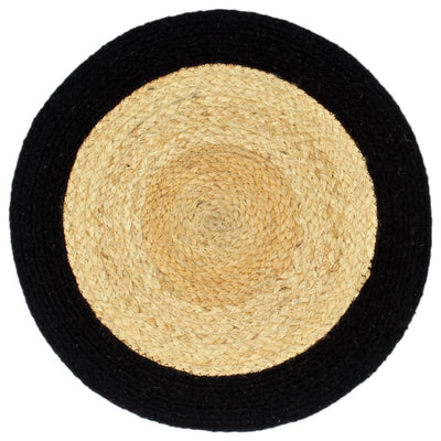 Vidaxl Pill Playemats 6 ST 38 cm de yute y algodón, por supuesto y negro