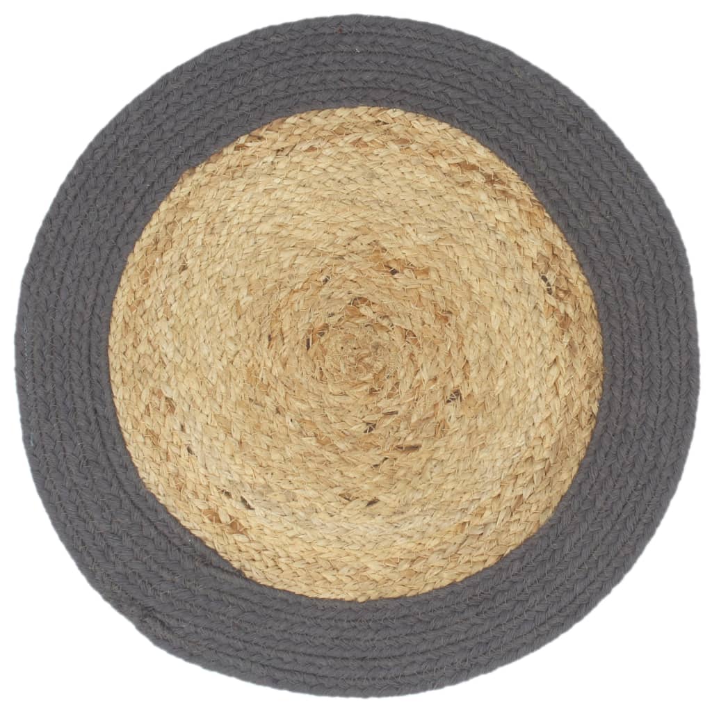 VIDAXL PLAGLEMATS 4 ST 38 cm Juta e cotone ovviamente e antracite