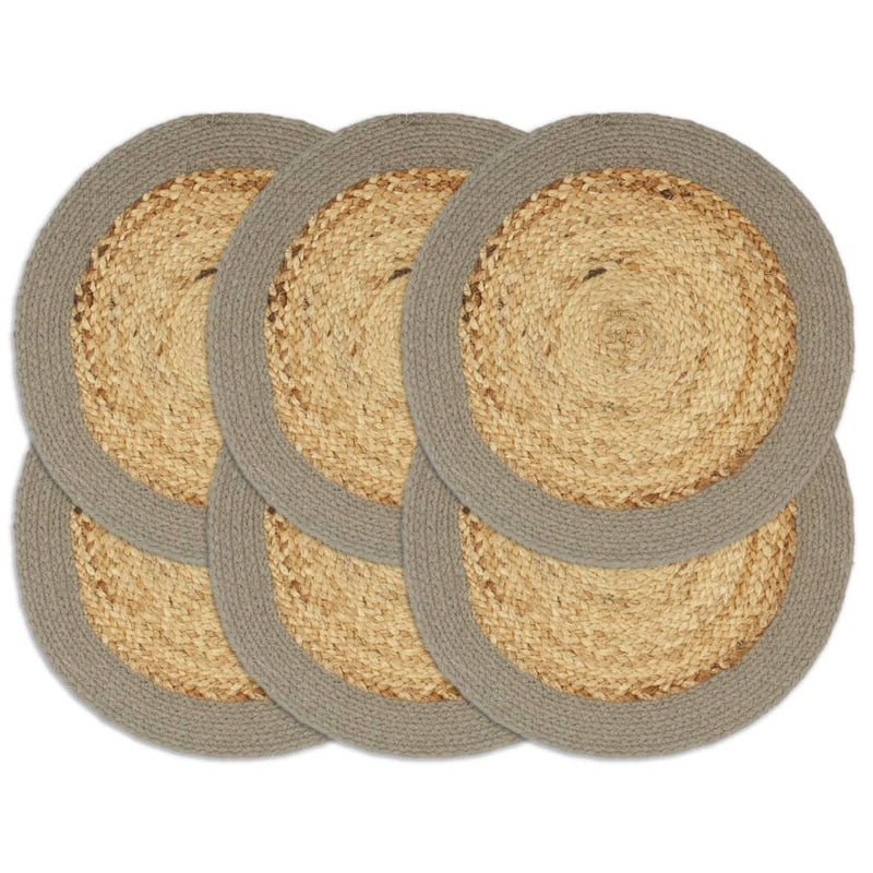 Vidaxl Pimpaticamentos 6 ST 38 cm de yute y algodón natural y gris