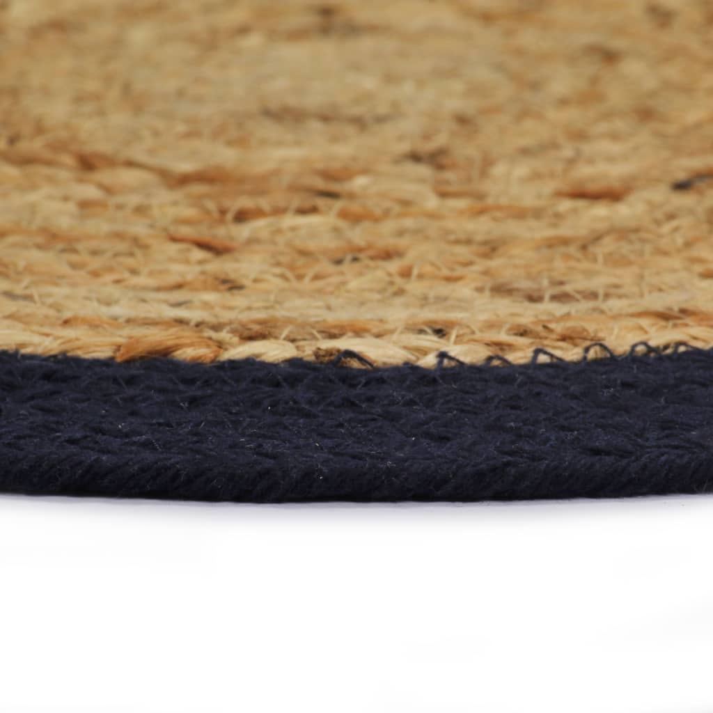 VIDAXL PLAGLEMATS 4 ST 38 CM ITRO E COTTON OVERE E BLU blu navy