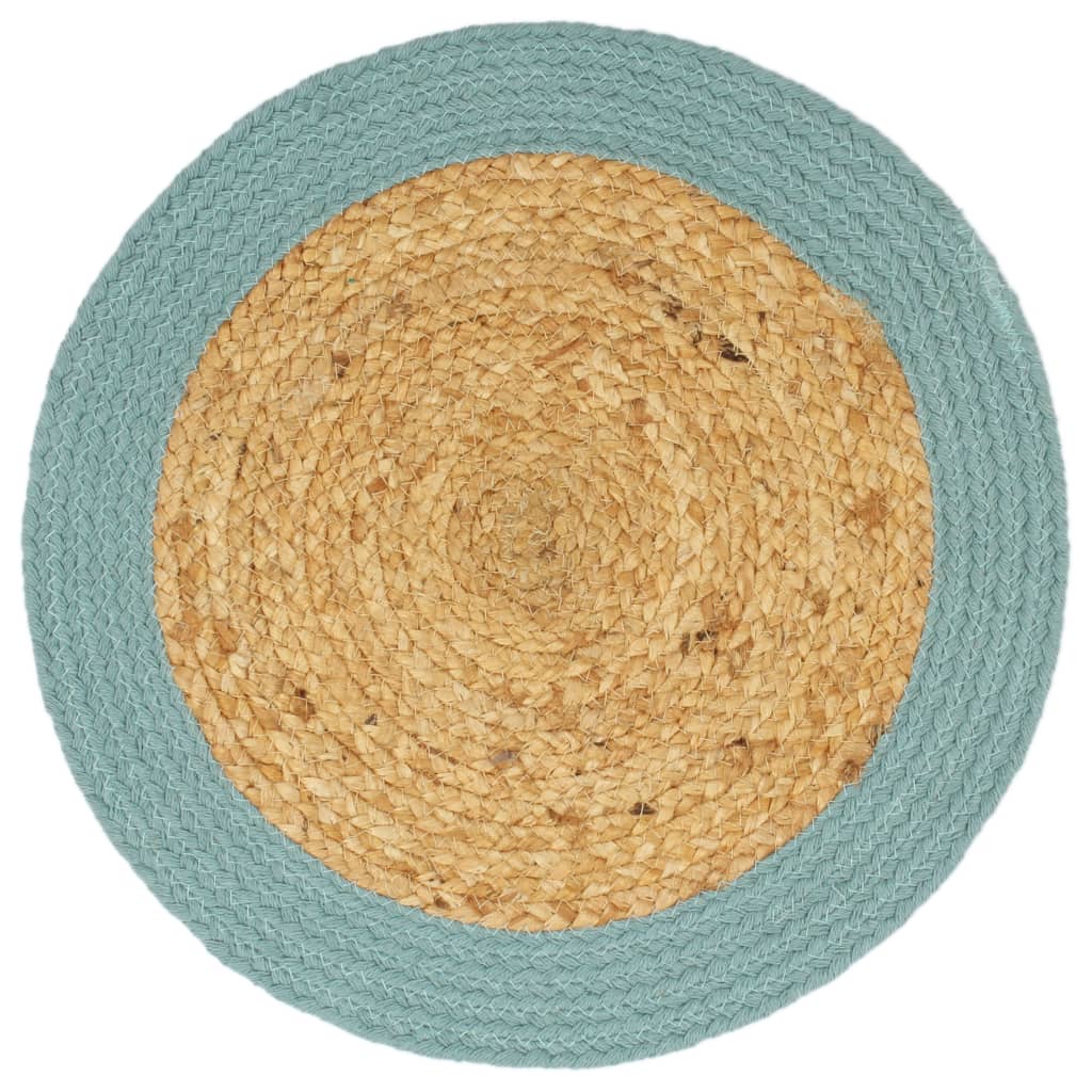 VIDAXL PLAGLEMATS 4 ST 38 cm Juta e cotone ovviamente e verde