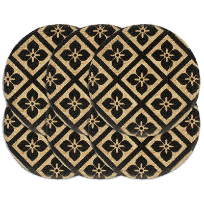 Vidaxl placemats 6 st rond 38 cm jute zwart