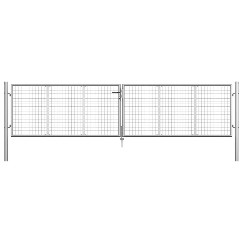 Vidaxl Poort 415x125 cm de acero galvanizado de plata de color