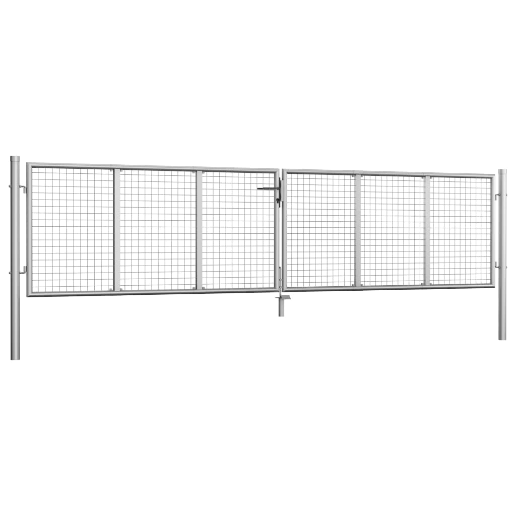 Vidaxl Poort 415x125 cm de acero galvanizado de plata de color