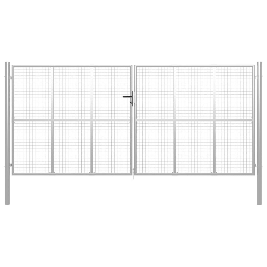 Puerto Vidaxl 415x225 cm de acero galvanizado de plata de color