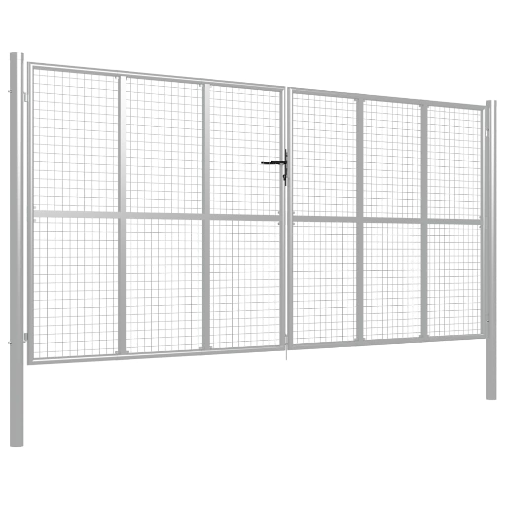 Puerto Vidaxl 415x225 cm de acero galvanizado de plata de color