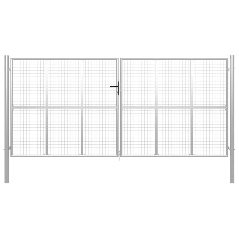 VidaXL Poort 415x250 cm gegalvaniseerd staal zilverkleurig