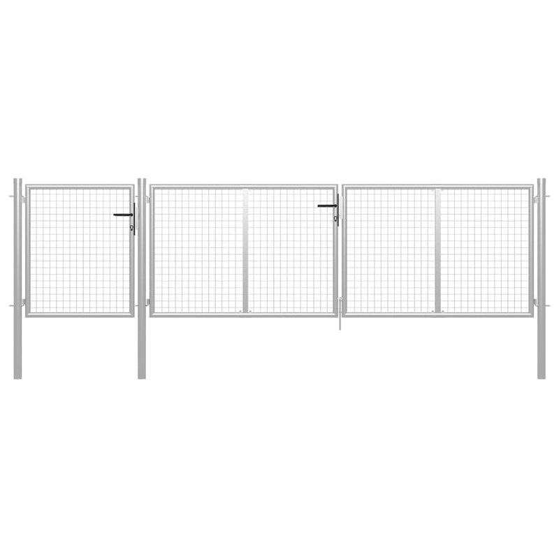 VidaXL Poort 400x100 cm staal zilverkleurig