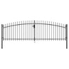 Vidaxl hekpoort dubbele deur met speren bovenkant 400x150 cm