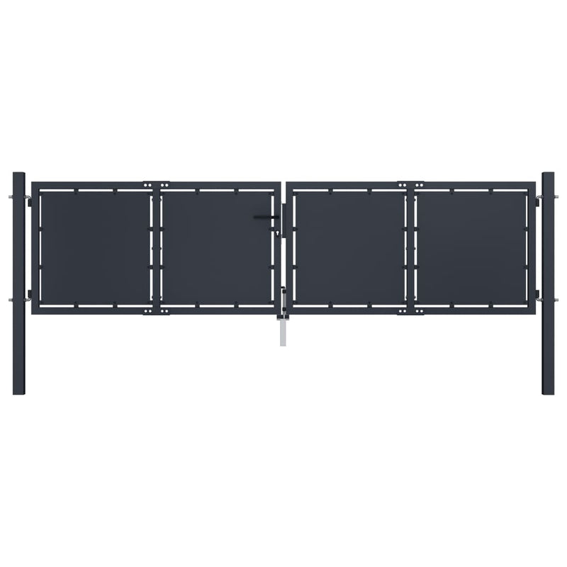 VidaXL Poort 300x100 cm staal antraciet