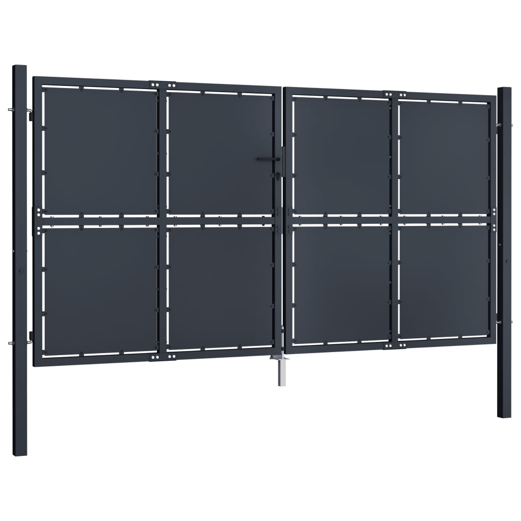 VidaXL Poort 300x150 cm staal antraciet