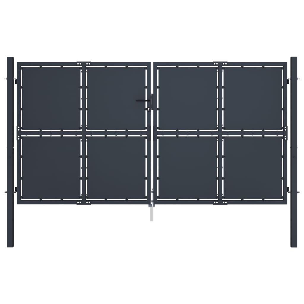 VidaXL Poort 300x175 cm staal antraciet
