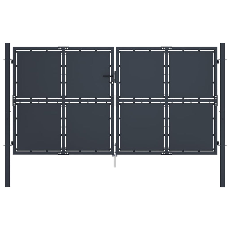 VidaXL Poort 300x175 cm staal antraciet