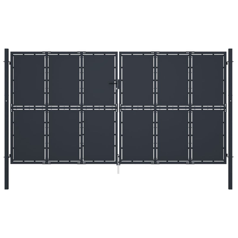 VidaXL Poort 400x175 cm staal antraciet