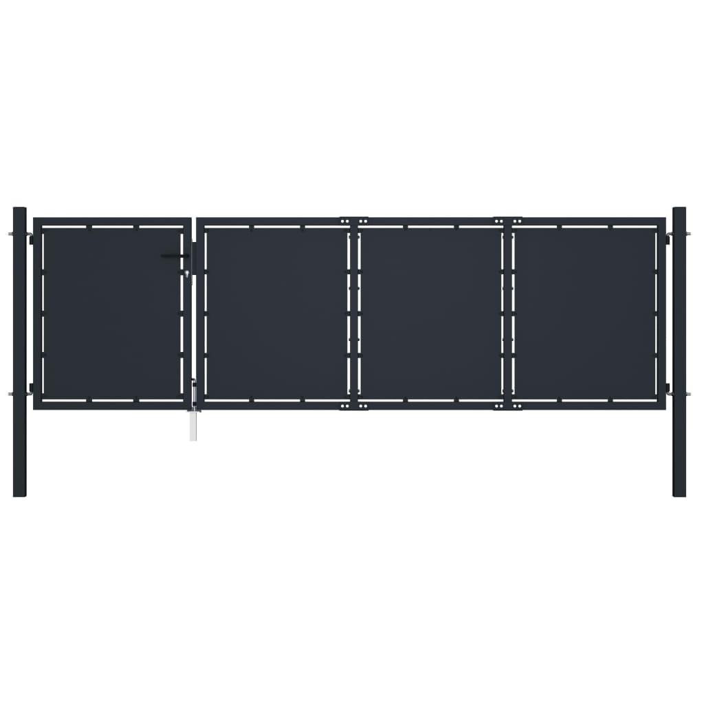 VidaXL Poort 350x75 cm staal antraciet