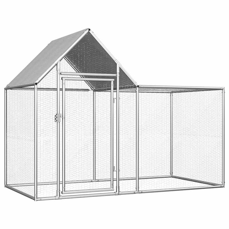 Vidaxl Chicken Run 2x1x1,5 m in acciaio zincato