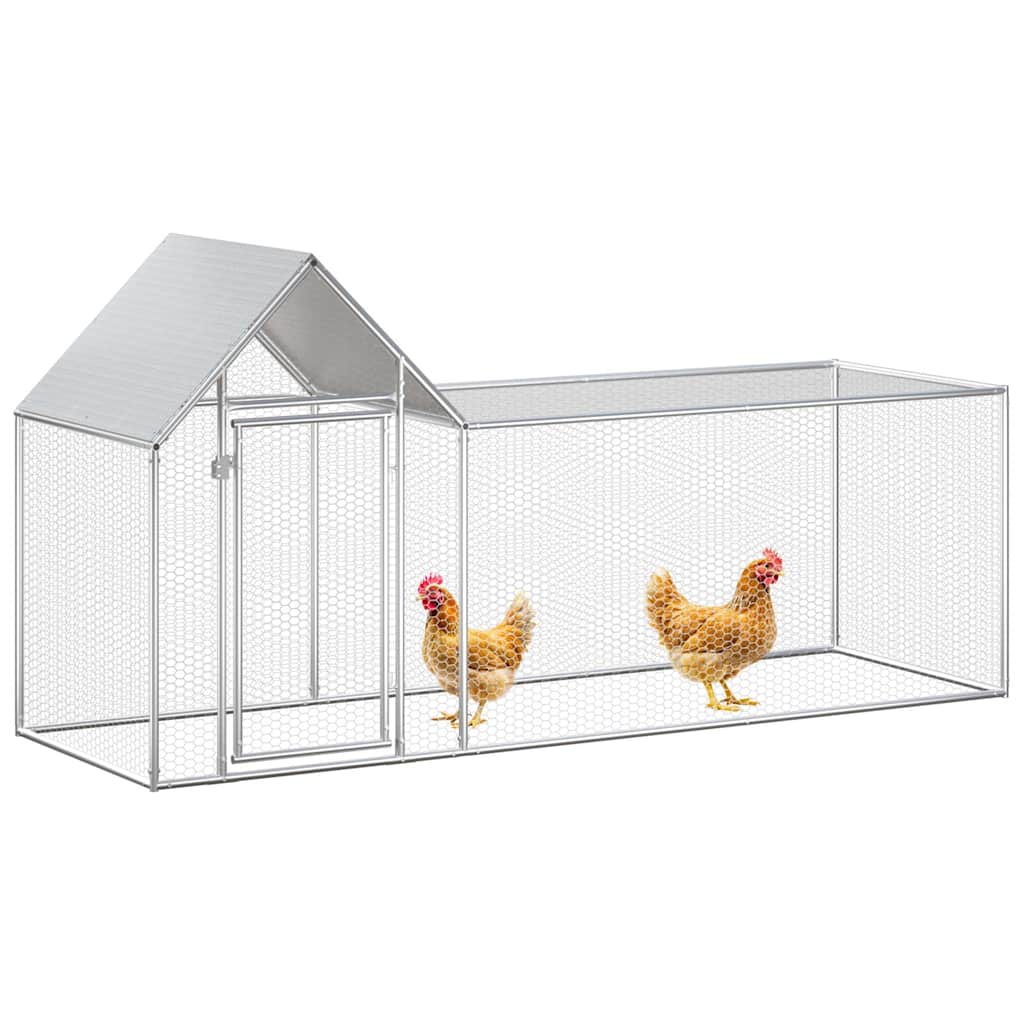 Vidaxl kippenren 3x1x1,5 m gegalvaniseerd staal
