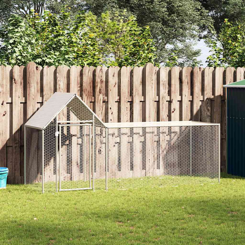 Vidaxl Chicken Run 3x1x1,5 m in acciaio zincato