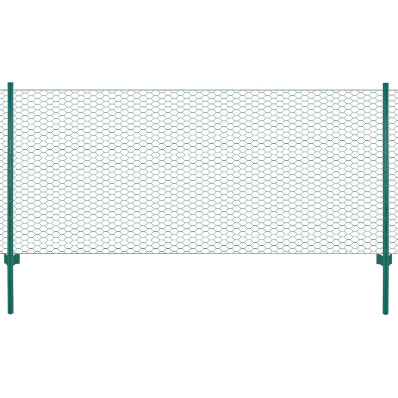 Vidaxl Wire Mesh FET con pali 25x0,5 m in acciaio verde