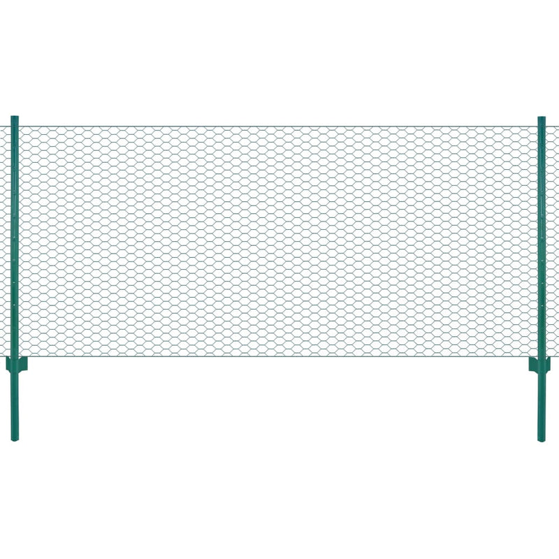 Vidaxl Wire Mesh FET con pali 25x0,75 m in acciaio verde