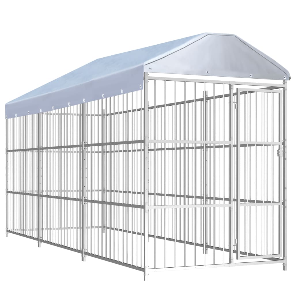 Perrera de perros de Vidaxl para el exterior con techo 450x150x200 cm