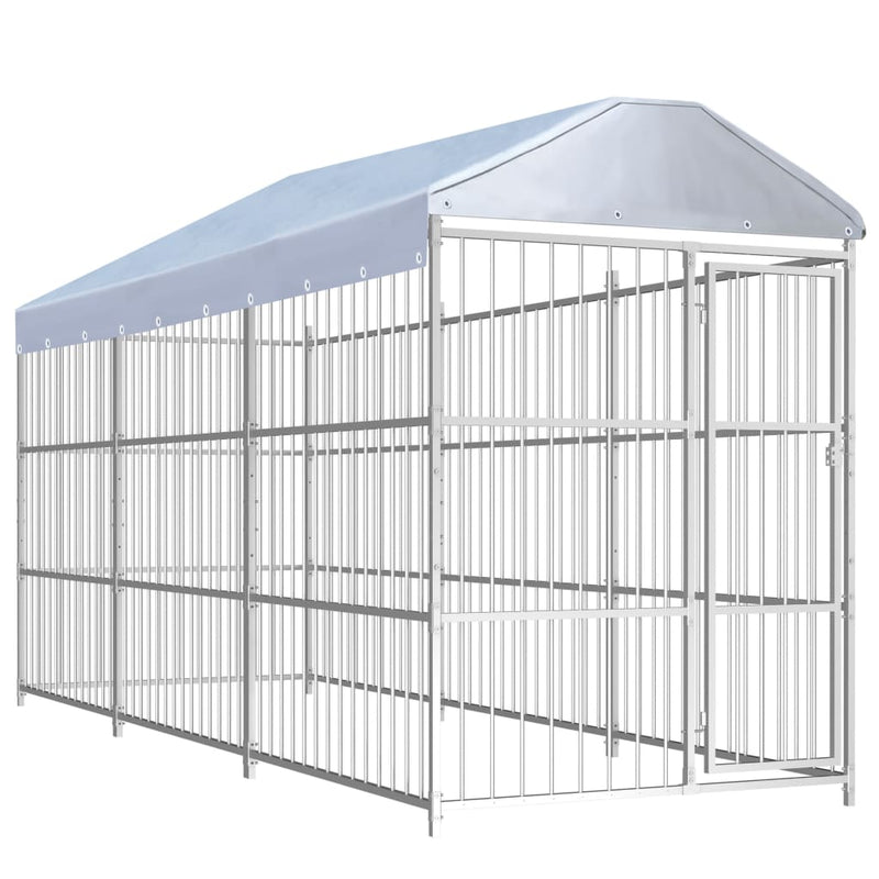 Perrera de perros de Vidaxl para el exterior con techo 450x150x200 cm