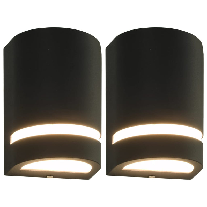 Vidaxl Lampade a parete da esterno 2 pezzi 35 W mezzo round nero