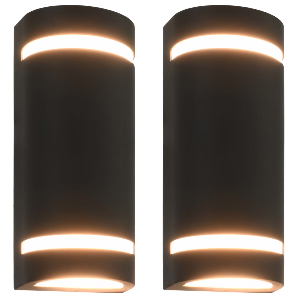 Vidaxl Lampade a parete da esterno 2 pezzi 35 W mezzo round nero
