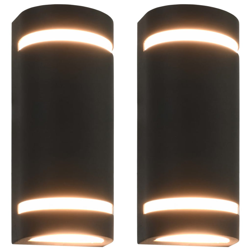 Vidaxl Lampade a parete da esterno 2 pezzi 35 W mezzo round nero