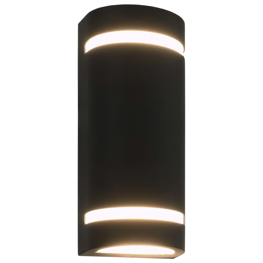 Vidaxl Lampade a parete da esterno 2 pezzi 35 W mezzo round nero