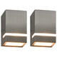 Vidaxl Lámparas de pared al aire libre 2 PCS 35 W Rectangular Silver Colored