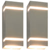 Vidaxl Lámparas de pared al aire libre 2 PCS 35 W Rectangular Silver Colored
