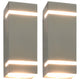 Vidaxl Lámparas de pared al aire libre 2 PCS 35 W Rectangular Silver Colored