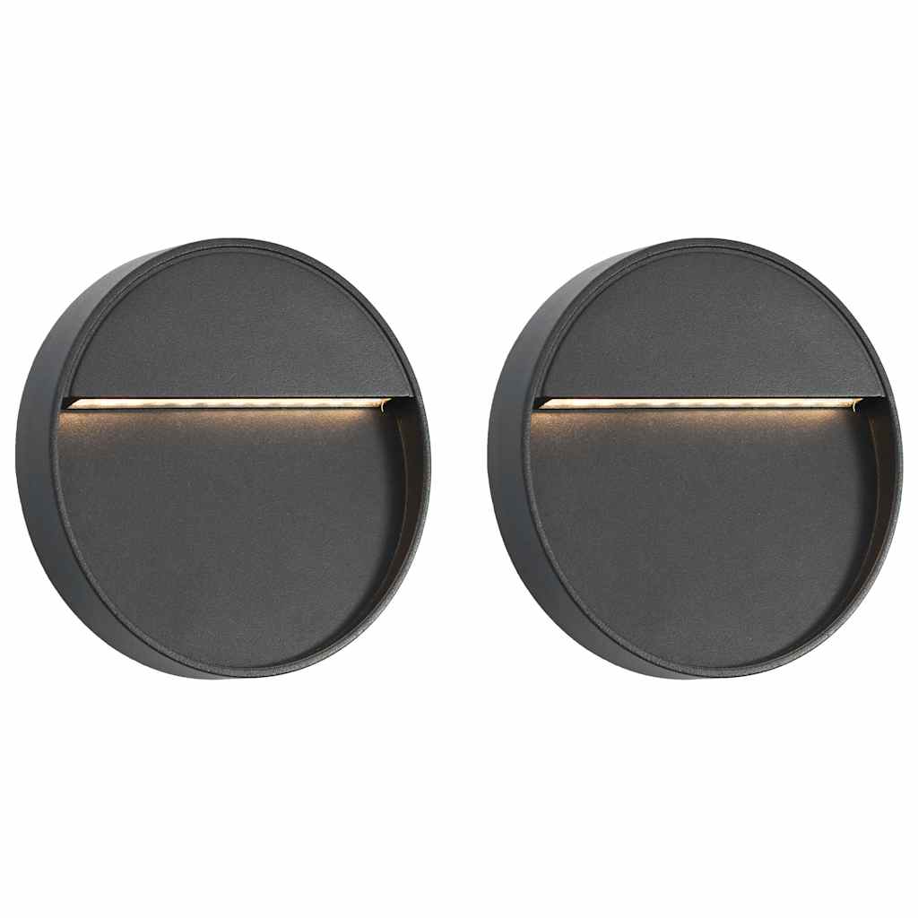Lampade a parete per esterni a LED VIDAXL 2 PC 3 W rotondo nero