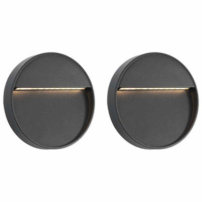 Vidaxl lámparas de pared al aire libre LED 2 pcs 3 W redondas negras