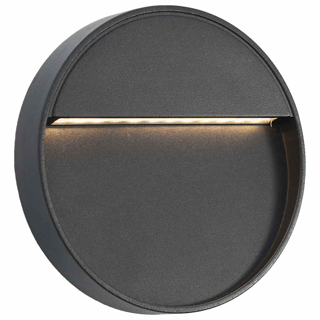 Lampade a parete per esterni a LED VIDAXL 2 PC 3 W rotondo nero