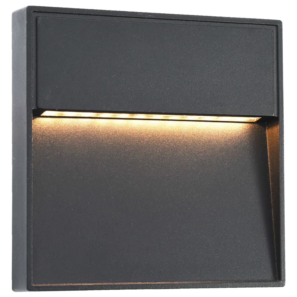 Vidaxl LED paredes al aire libre 2 PCS 3 W Square Black