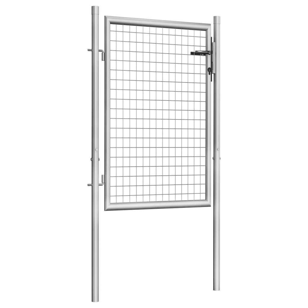 Vidaxl tuinpoort gegalvaniseerd staal 100x100 cm zilver