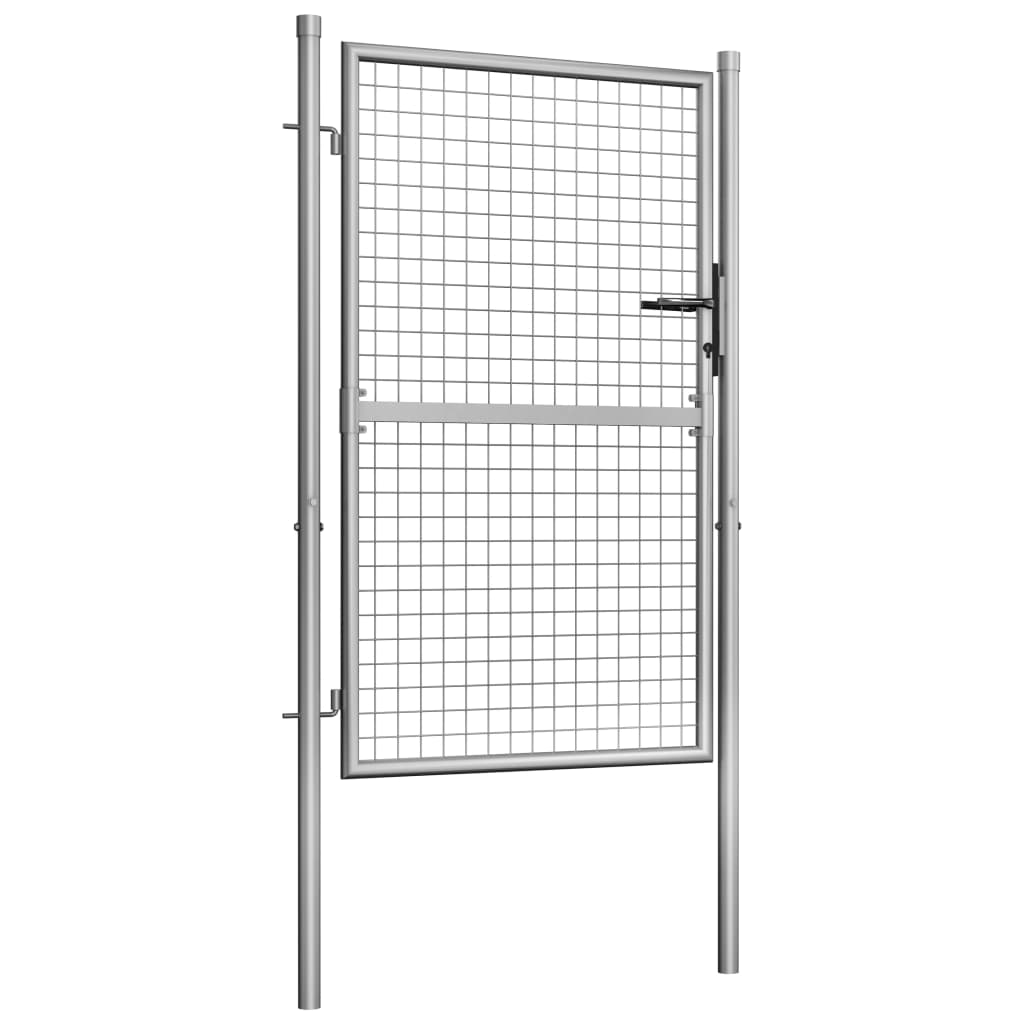 Puerto Vidaxl 105x175 cm de acero galvanizado de plata de color plateado