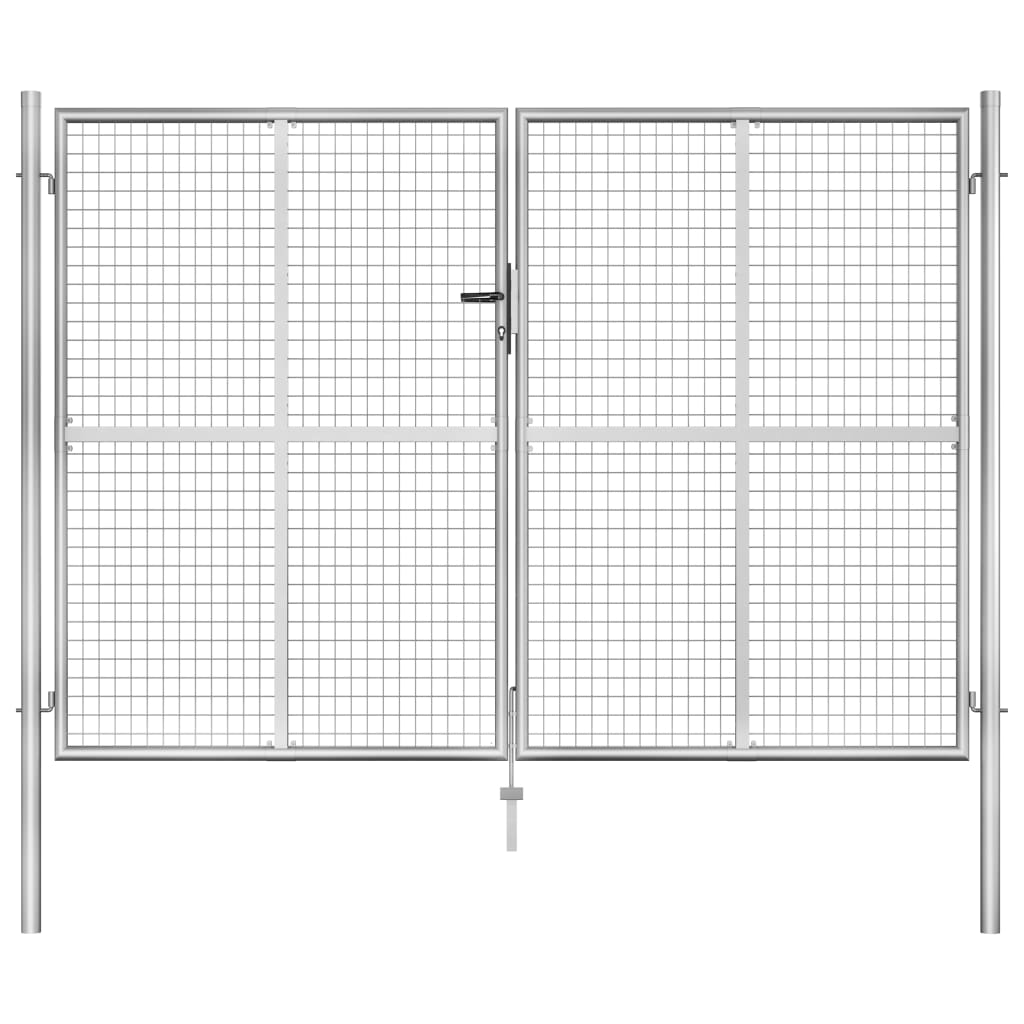 Puerto Vidaxl 306x225 cm de acero galvanizado de plata de color