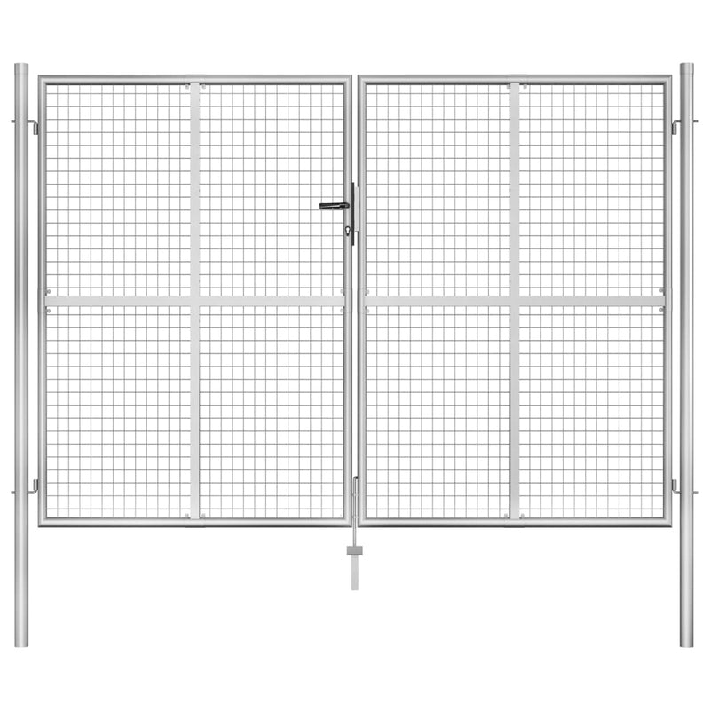 Puerto Vidaxl 306x225 cm de acero galvanizado de plata de color