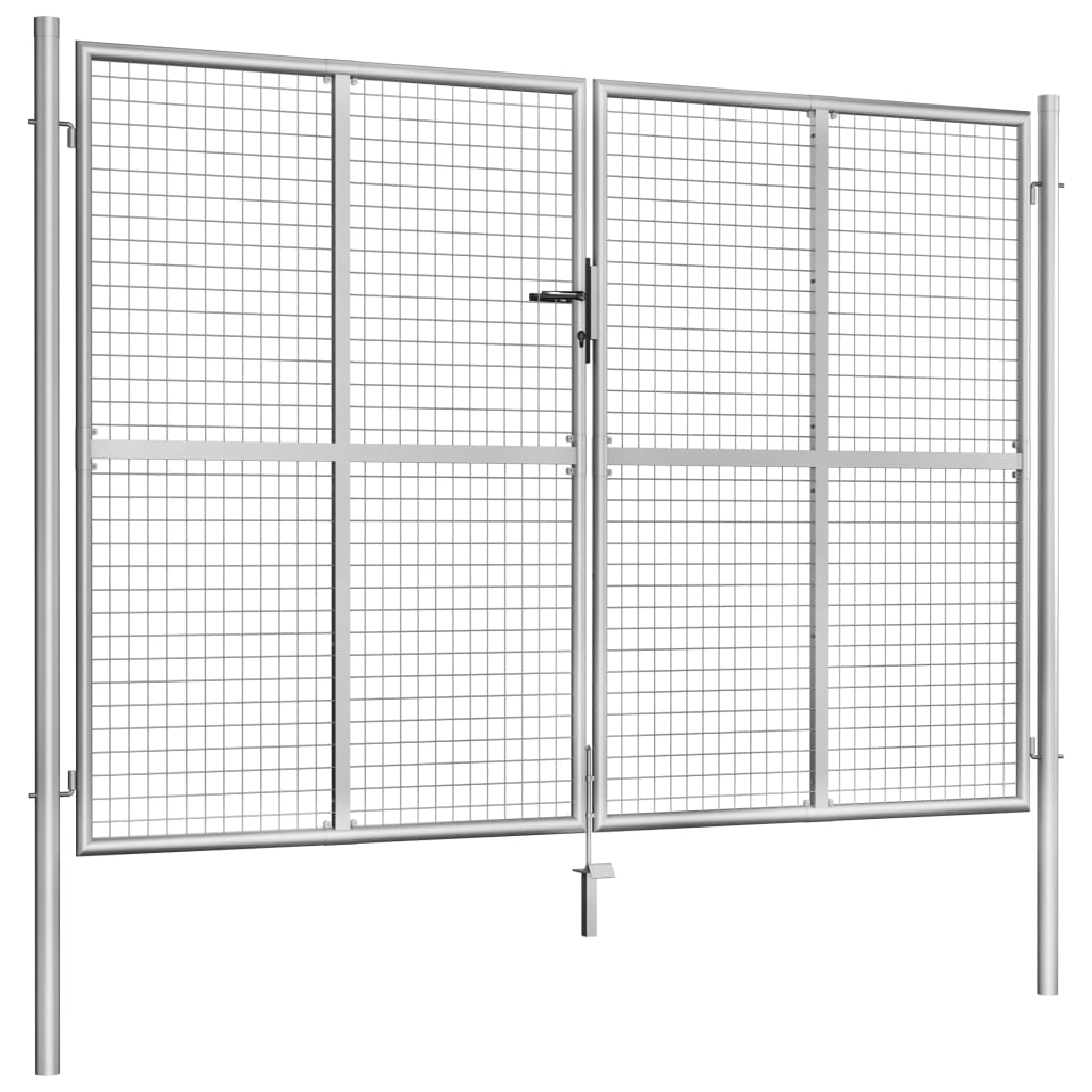 Puerto Vidaxl 306x225 cm de acero galvanizado de plata de color
