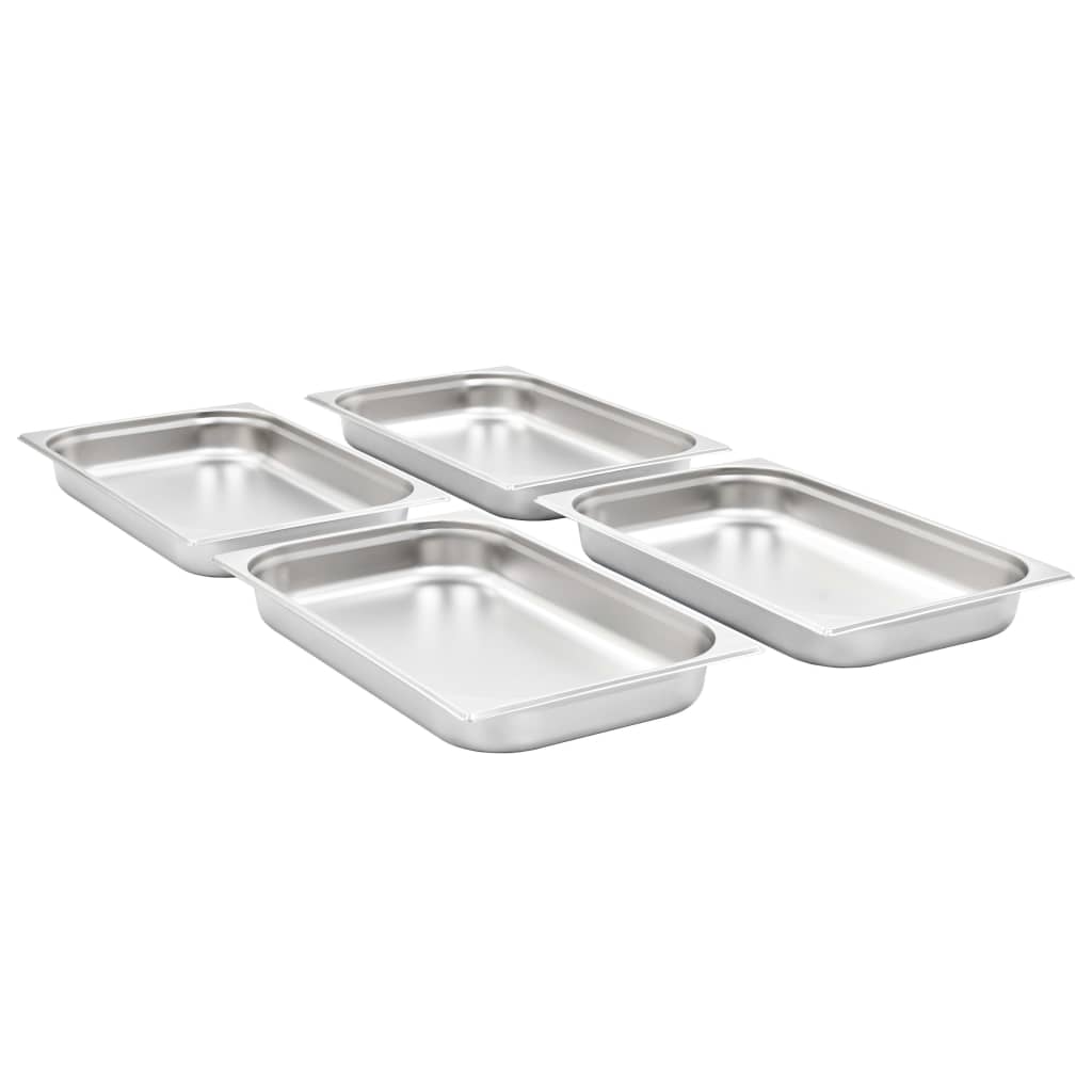 Vidaxl Gastronormbakken 4 pezzi GN 1 1 65 mm in acciaio inossidabile