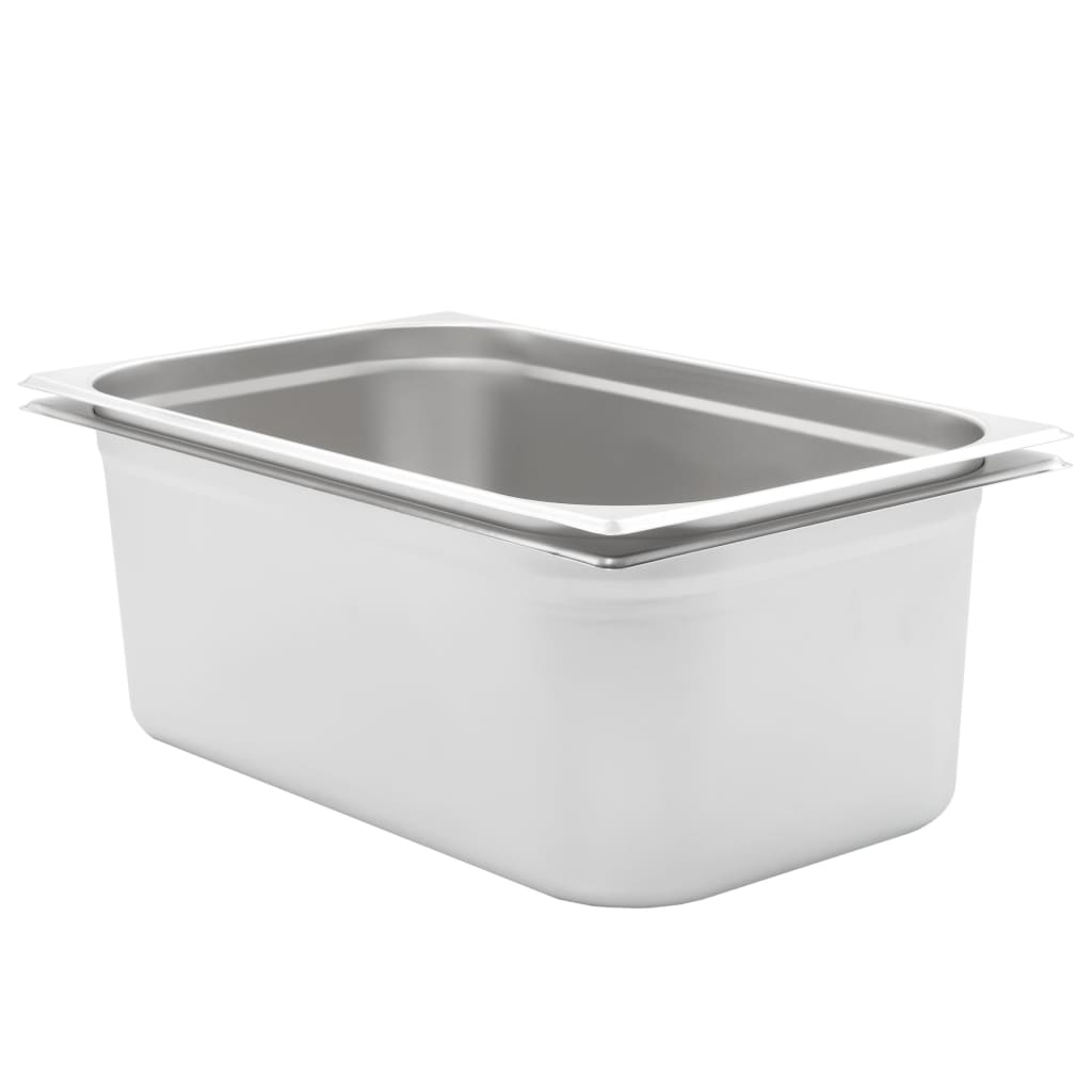 Vidaxl Gastronormbakken 2 PC GN 1 1 200 mm in acciaio inossidabile