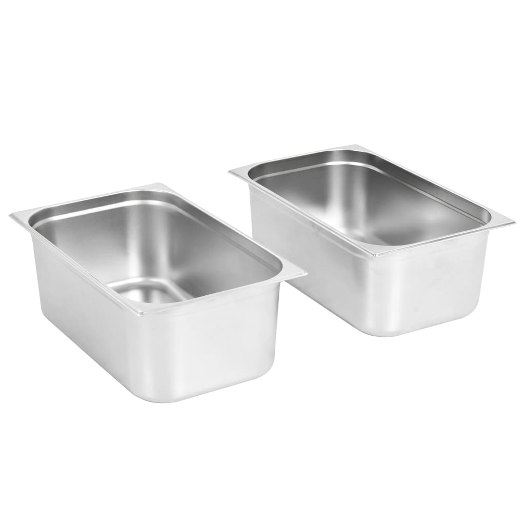 Vidaxl Gastronormbakken 2 PC GN 1 1 200 mm in acciaio inossidabile