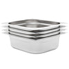 Vidaxl Gastronormbakken 4 PCS Gn 1 2 100 mm de acero inoxidable